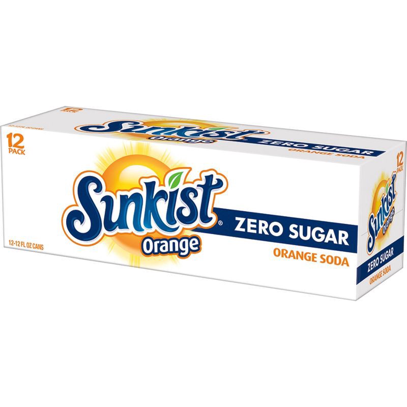 slide 4 of 8, Sunkist Zero Sugar Orange Soda - 12PK/12 fl oz Cans, 12 ct; 12 fl oz