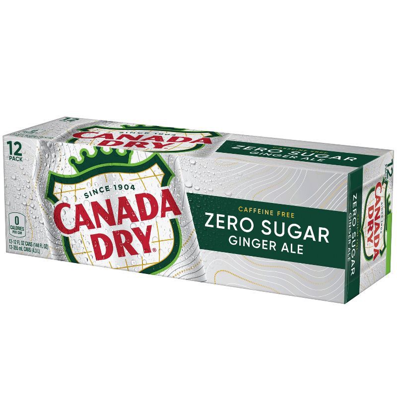 slide 10 of 14, Canada Dry Zero Sugar Ginger Ale Soda - 12pk/12 fl oz Cans, 12 ct; 12 fl oz