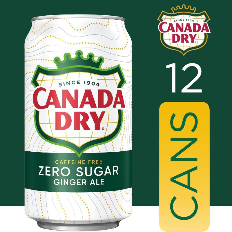 slide 6 of 14, Canada Dry Zero Sugar Ginger Ale Soda - 12pk/12 fl oz Cans, 12 ct; 12 fl oz