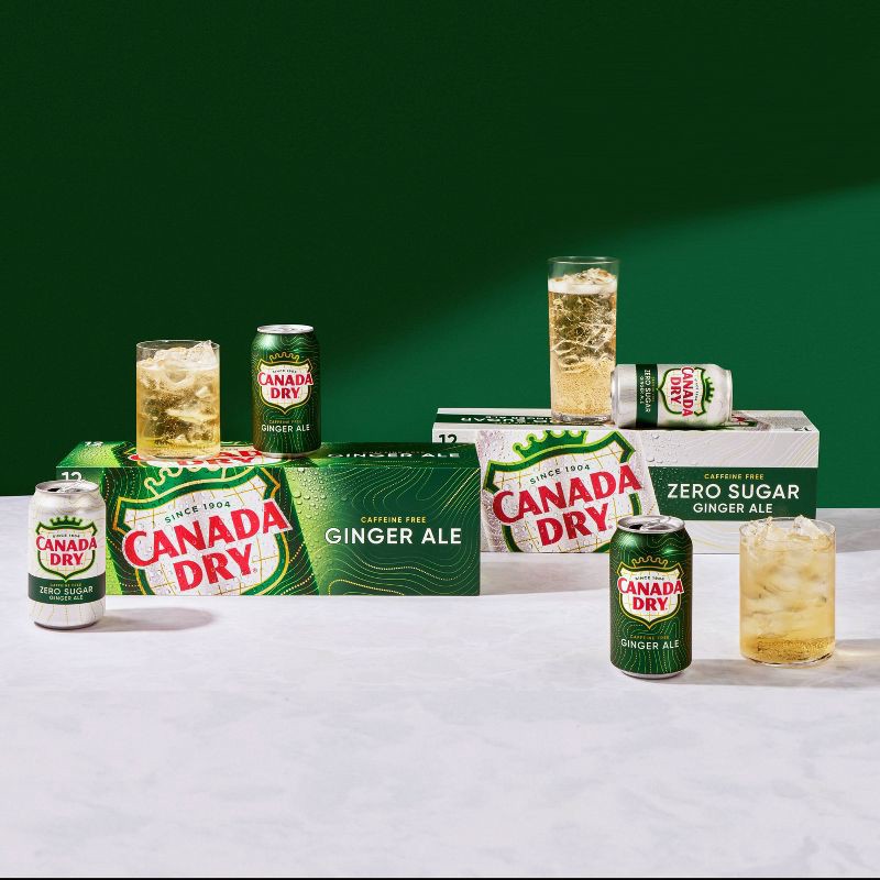 slide 8 of 14, Canada Dry Zero Sugar Ginger Ale Soda - 12pk/12 fl oz Cans, 12 ct; 12 fl oz