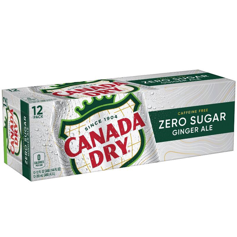 slide 9 of 12, Canada Dry Zero Sugar Ginger Ale Soda - 12pk/12 fl oz Cans, 12 ct; 12 fl oz