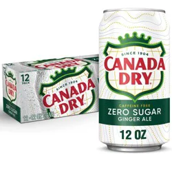Canada Dry Zero Sugar Ginger Ale Soda - 12pk/12 fl oz Cans