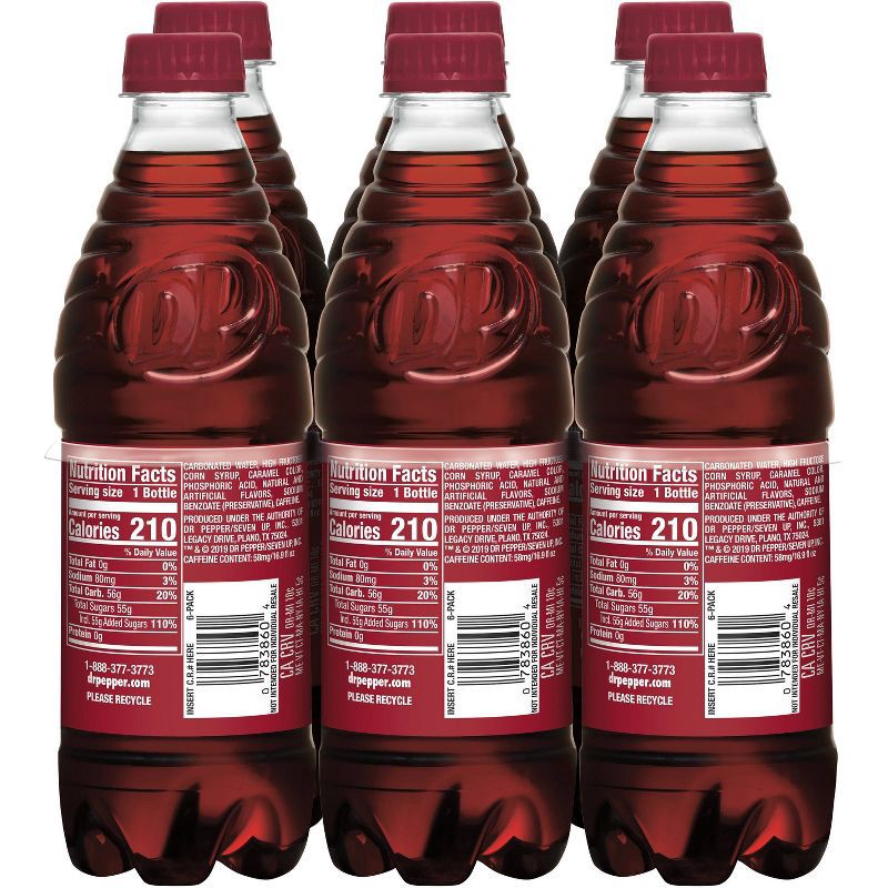 slide 5 of 7, Dr Pepper Soda Bottles - 6pk/16.9 fl oz, 6 ct; 16.9 fl oz