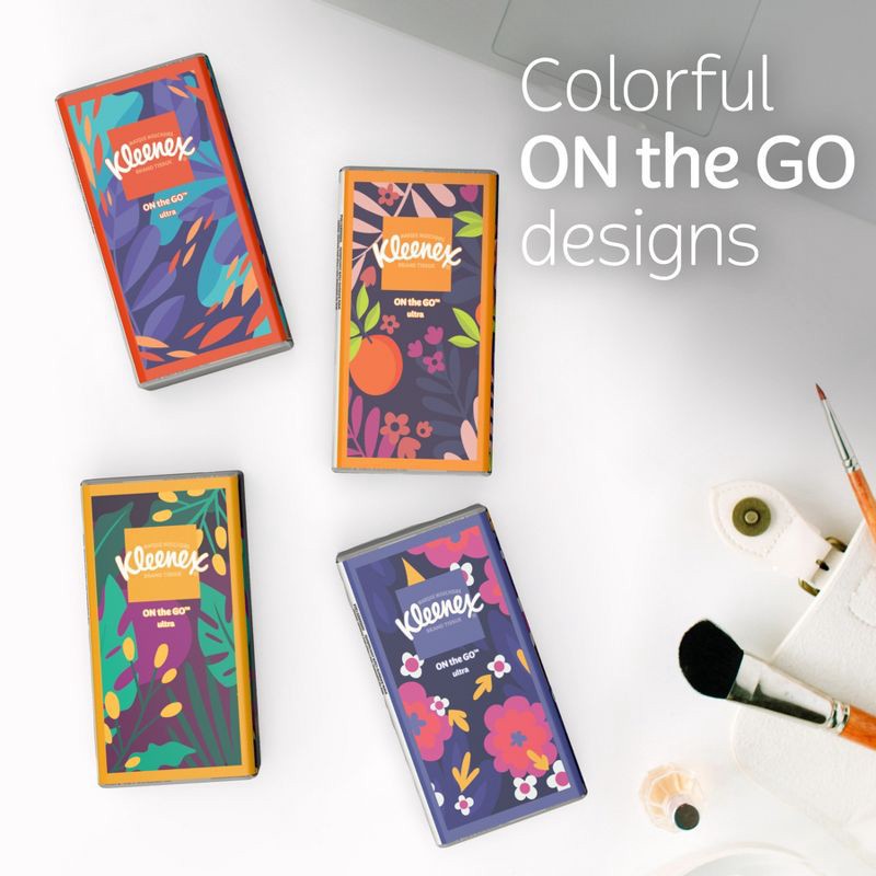 slide 3 of 7, Kleenex On-the-Go 3-Ply Facial Tissue - 8pk/10ct, 8 ct, 10 ct