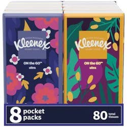 Kleenex On-the-Go 3-Ply Facial Tissue - 8pk/10ct
