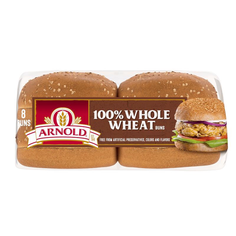 slide 9 of 11, Arnold Select Whole Wheat Hamburger Buns - 16oz/8ct, 8 ct; 16 oz
