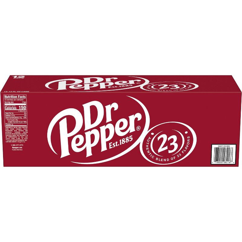 slide 5 of 8, Dr Pepper Soda - 12pk/12 fl oz Cans, 12 ct; 12 fl oz