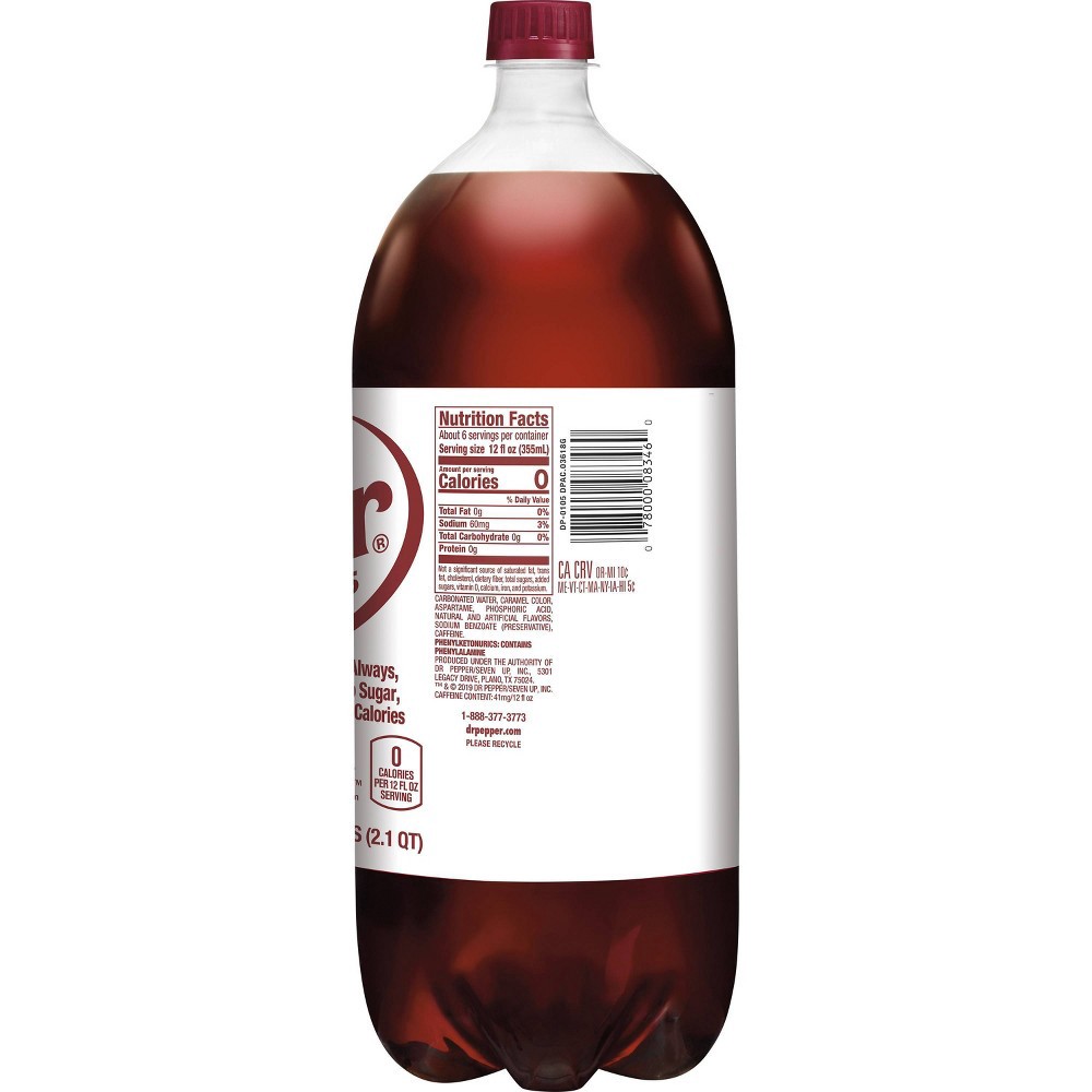 2 liter pepsi nutrition label