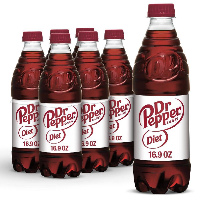 slide 1 of 7, Diet Dr Pepper Soda Bottles - 6pk/16.9 fl oz, 6 ct; 16.9 fl oz