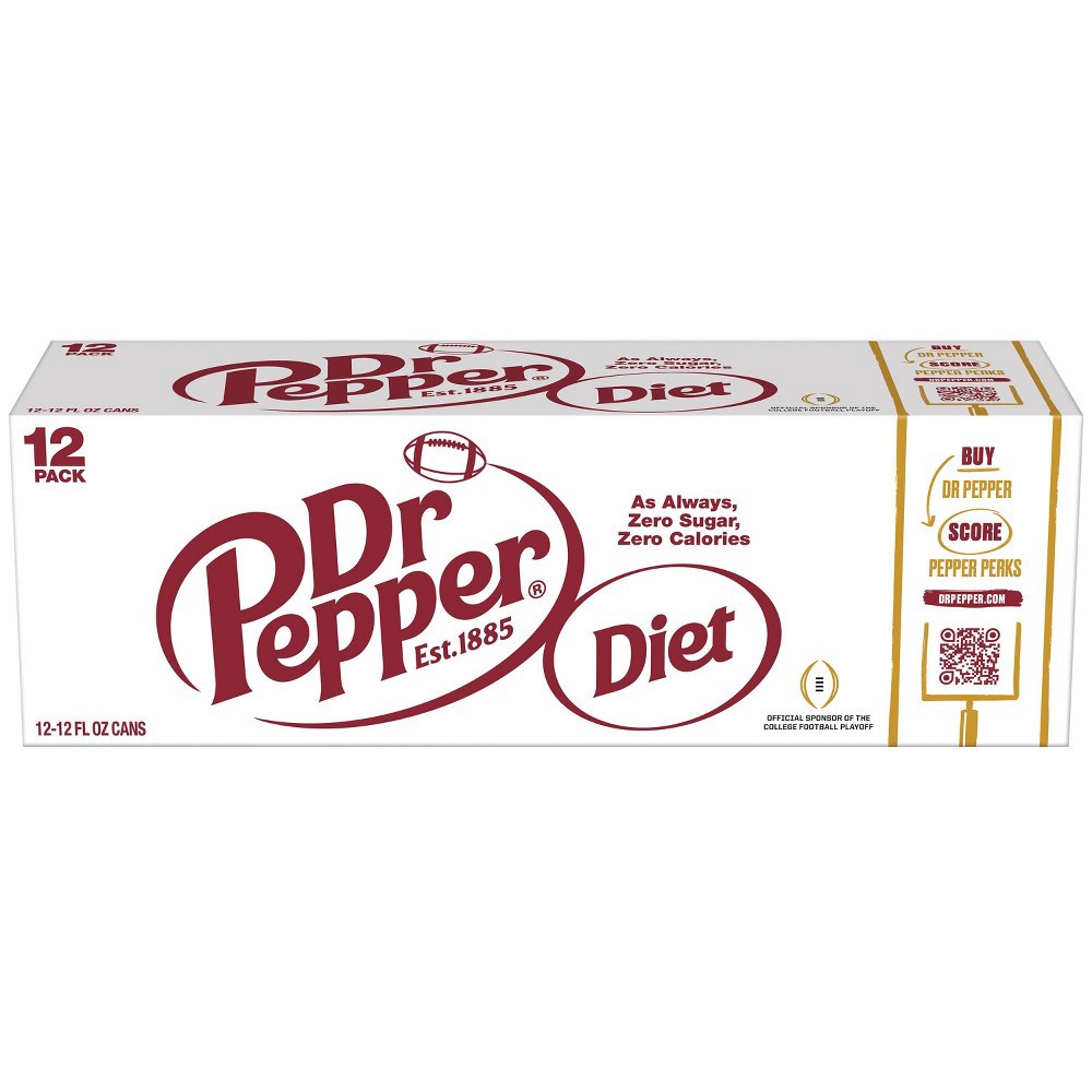 slide 3 of 8, Dr Pepper Diet Dr Pepper Soda - 12pk/12 fl oz Cans, 12 ct; 12 fl oz