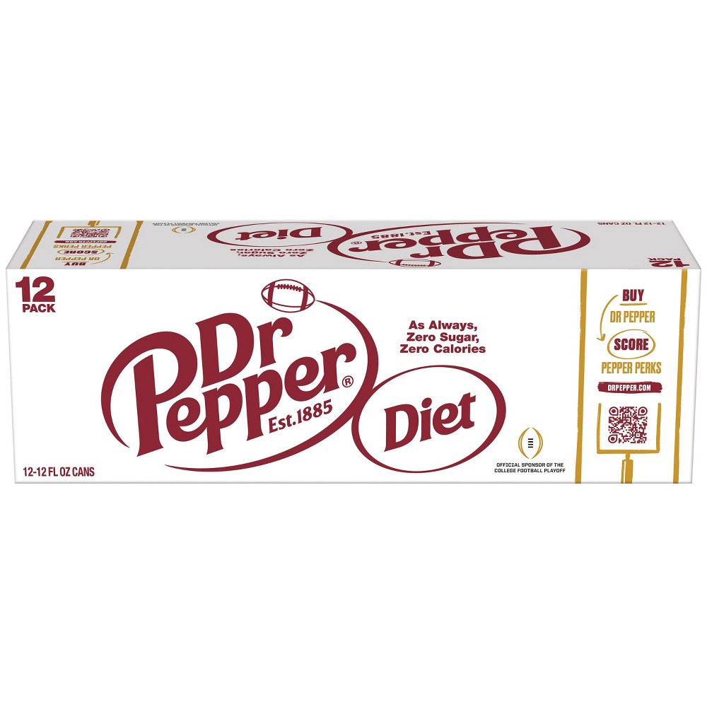 slide 4 of 8, Dr Pepper Diet Dr Pepper Soda - 12pk/12 fl oz Cans, 12 ct; 12 fl oz