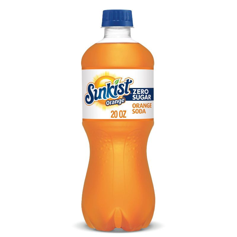 slide 1 of 6, Sunkist Zero Sugar Orange Soda - 20 fl oz Bottles, 20 fl oz