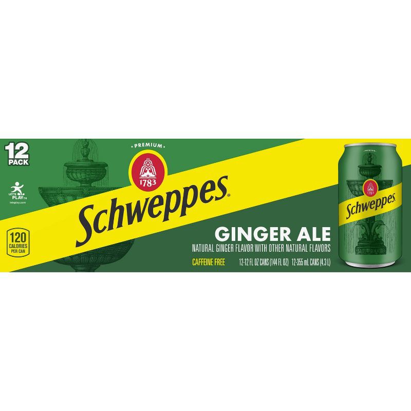 slide 6 of 6, Schweppes Ginger Ale Soda - 12pk/12 fl oz Cans, 12 ct; 12 fl oz