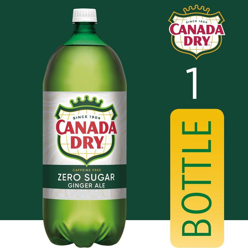 slide 4 of 11, Canada Dry Zero Sugar Ginger Ale Soda - 2 L Bottle, 2 liter