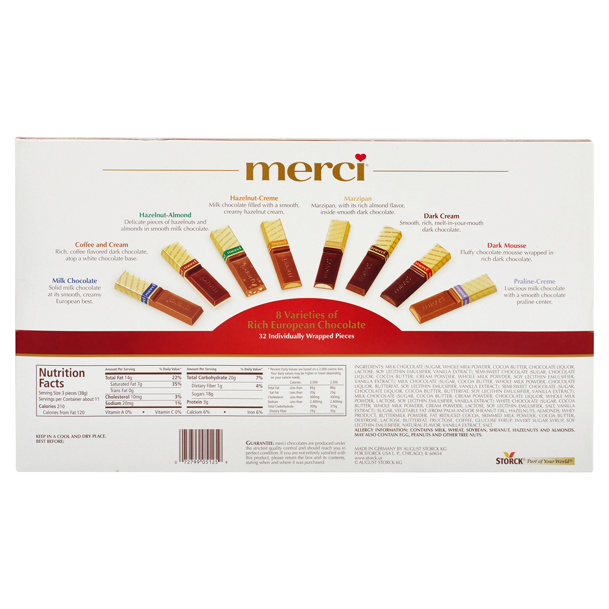 slide 2 of 2, Merci Finest Assortment Of European Chocolates Valentine Heart Box, 14.1 oz