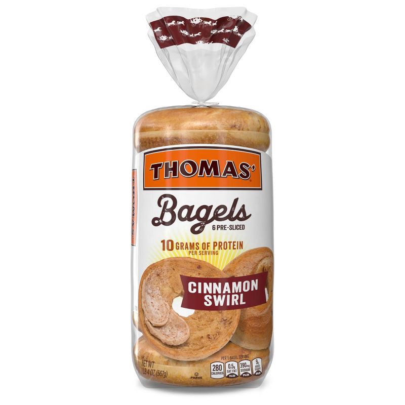 slide 7 of 11, Thomas' Cinnamon Swirl Bagels - 20oz/6ct, 6 ct; 20 oz