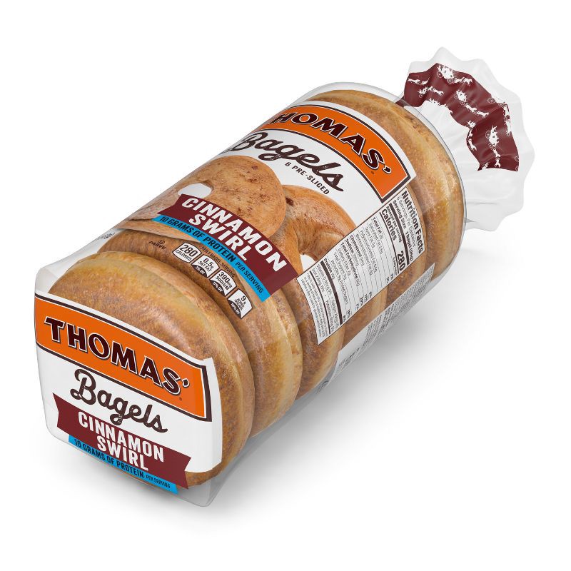 slide 9 of 11, Thomas' Cinnamon Swirl Bagels - 20oz/6ct, 6 ct; 20 oz