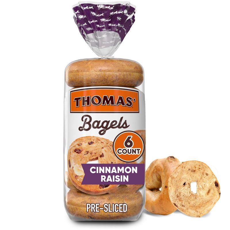 slide 1 of 16, Thomas' Cinnamon Raisin Bagels - 20oz/6ct, 6 ct; 20 oz