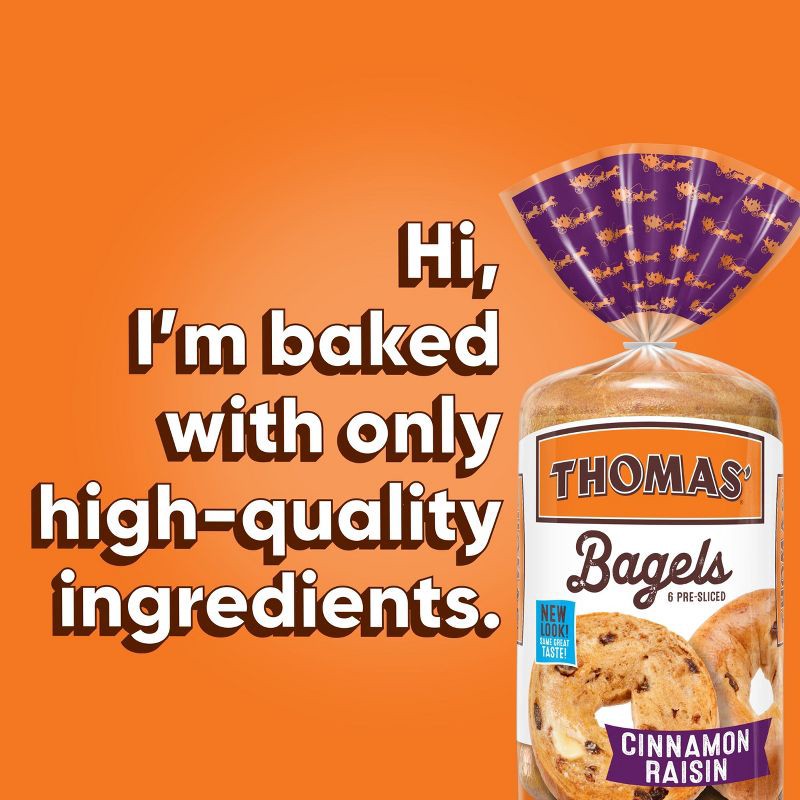 slide 4 of 16, Thomas' Cinnamon Raisin Bagels - 20oz/6ct, 6 ct; 20 oz