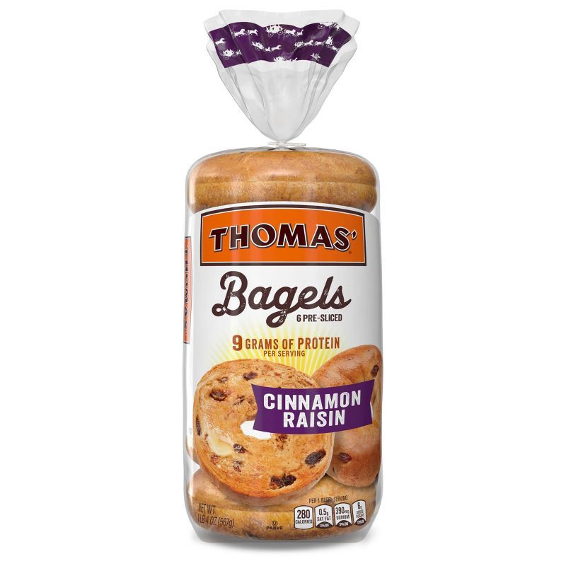 slide 7 of 17, Thomas' Cinnamon Raisin Bagels - 20oz/6ct, 6 ct; 20 oz