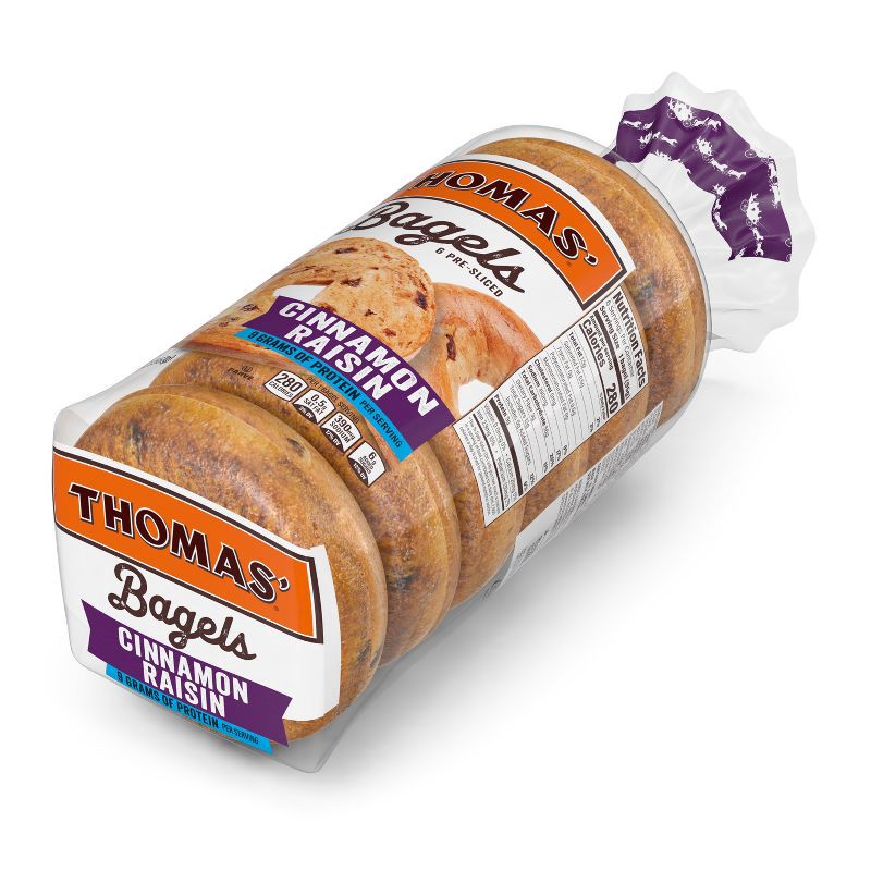 slide 10 of 16, Thomas' Cinnamon Raisin Bagels - 20oz/6ct, 6 ct; 20 oz