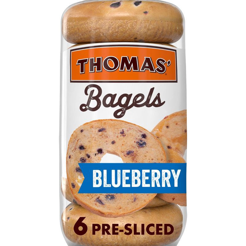 slide 1 of 12, Thomas' Blueberry Bagels - 20oz/6ct, 6 ct; 20 oz