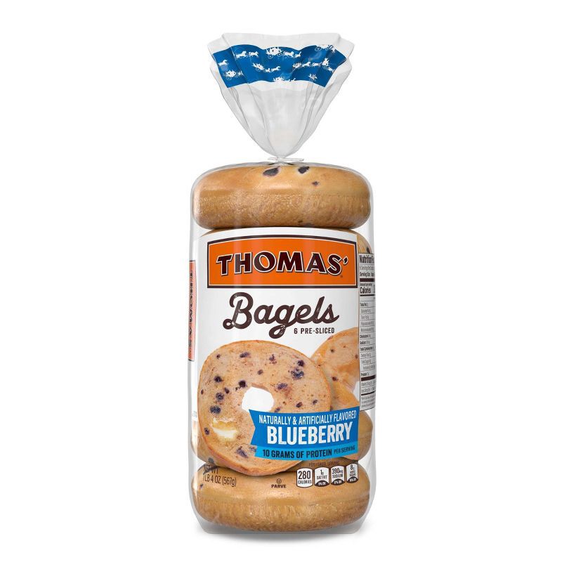 slide 10 of 12, Thomas' Blueberry Bagels - 20oz/6ct, 6 ct; 20 oz