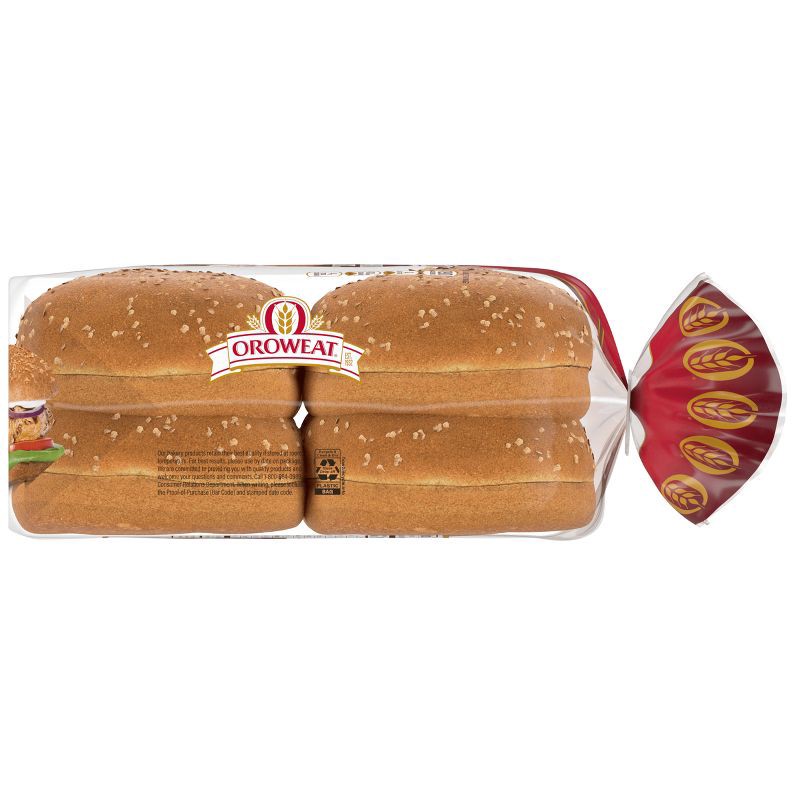 slide 4 of 8, Oroweat 100% Whole Wheat Hamburger Buns - 1lbs/8ct, 1 lb, 8 ct