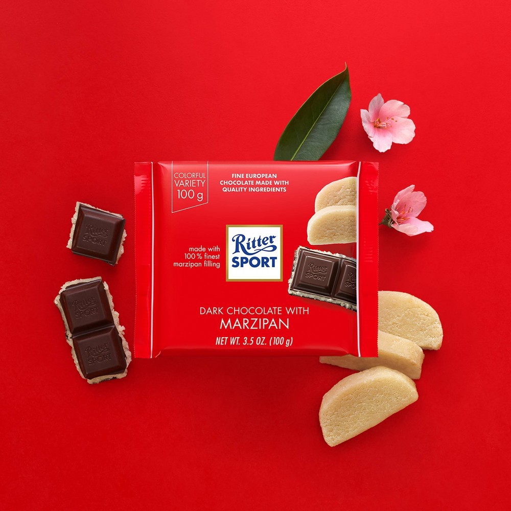 slide 2 of 4, Ritter Sport Dark Chocolate With Marzipan, 3.5 oz