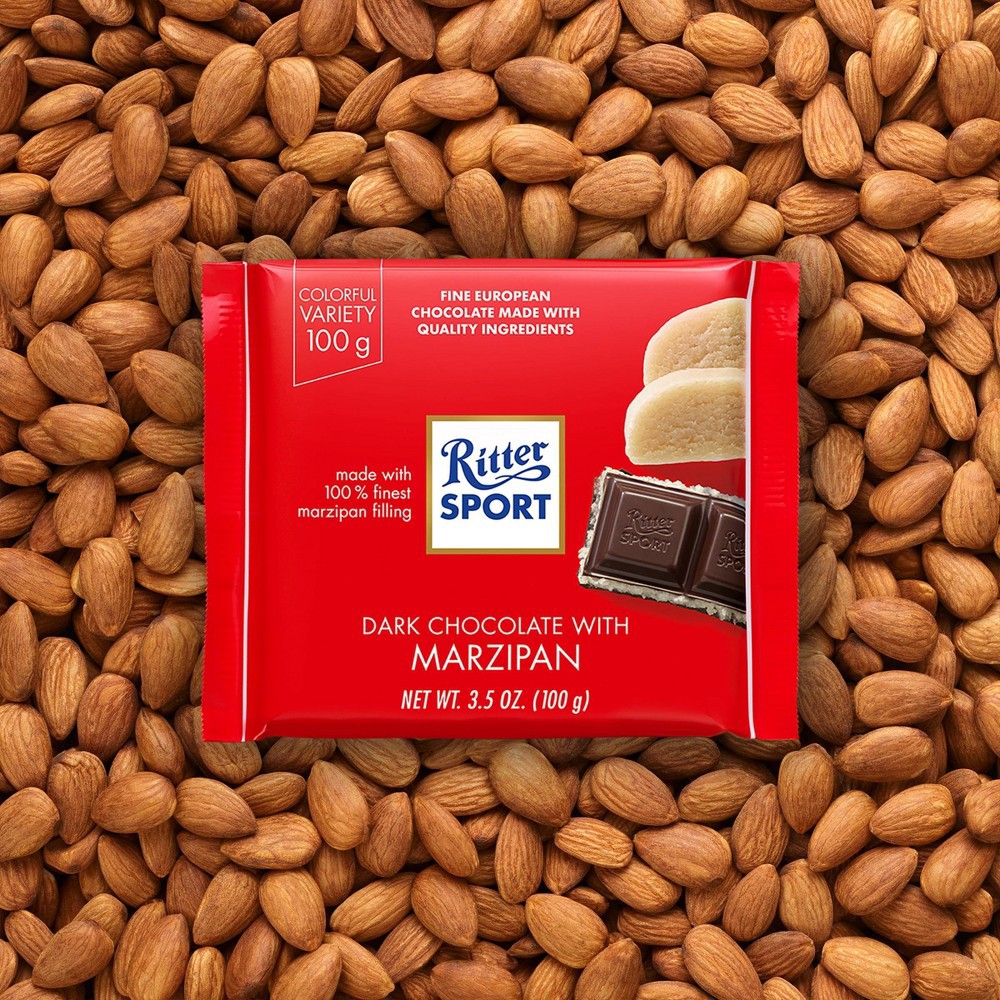 slide 4 of 4, Ritter Sport Dark Chocolate With Marzipan, 3.5 oz