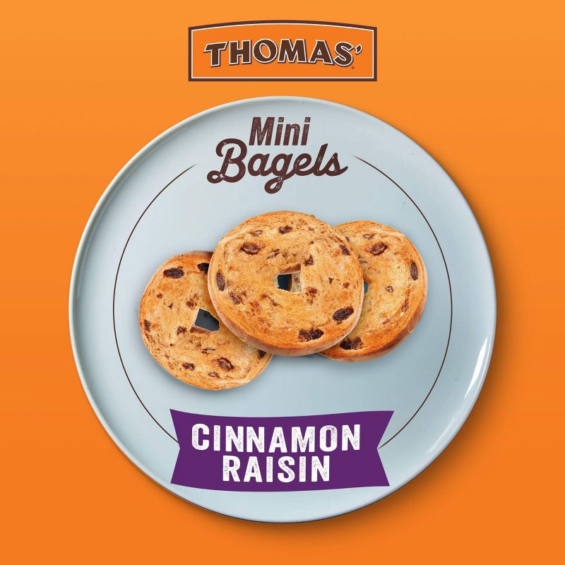slide 3 of 11, Thomas' Cinnamon Raisin Mini Bagels - 18oz, 18 oz