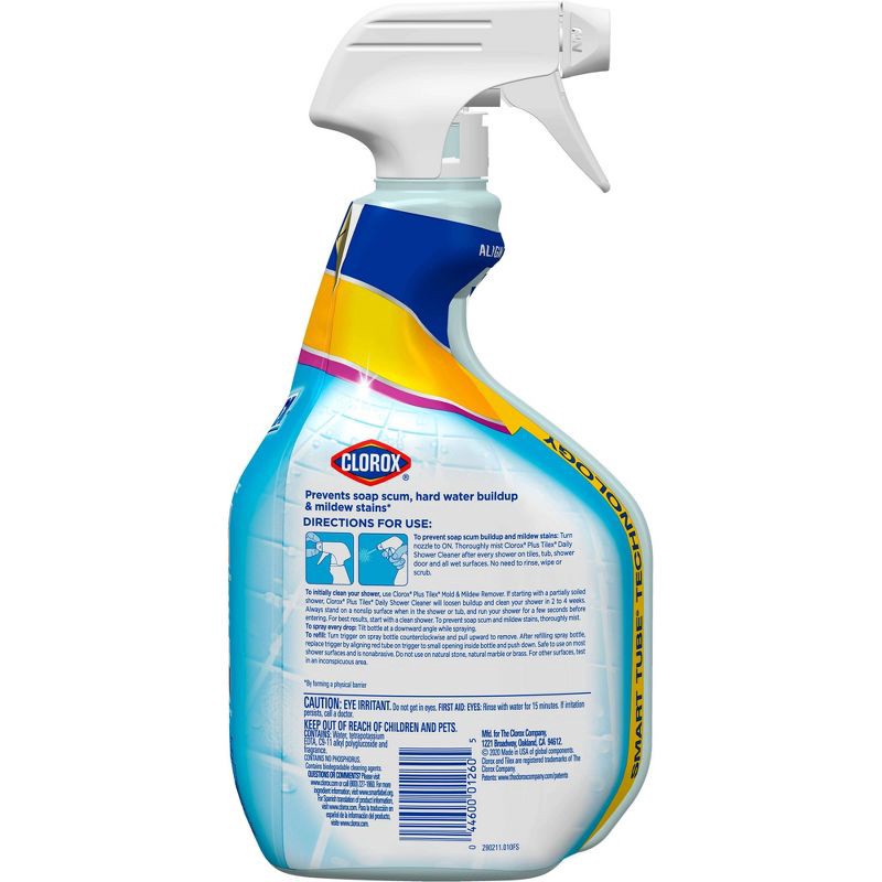slide 3 of 5, Clorox Plus Tilex Daily Shower Cleaner Spray Bottle - 32oz, 32 oz
