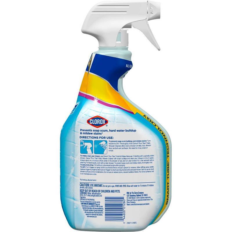 slide 5 of 7, Clorox Plus Tilex Daily Shower Cleaner Spray Bottle - 32oz, 32 oz