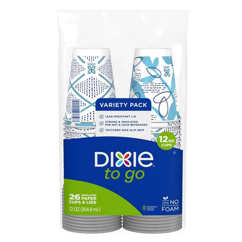 slide 1 of 11, Dixie To Go Disposable Hot Cups & Lids - 12oz, 12 oz