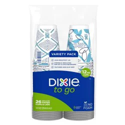 Dixie To Go Disposable Hot Cups & Lids - 12oz