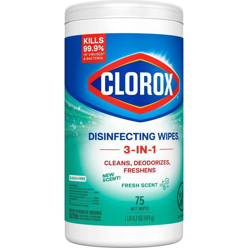 slide 9 of 14, Clorox Fresh Disinfecting Wipes Bleach Free Cleaning Wipes - 75ct, 75 ct
