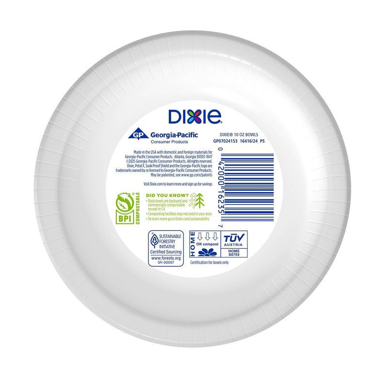 slide 7 of 9, Dixie Disposable Paper Bowls – 42ct/10oz, 42 ct, 10 oz