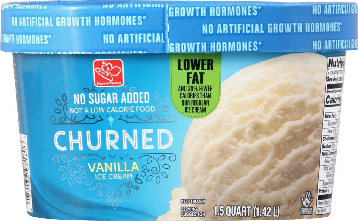 slide 9 of 10, Harris Teeter Reduced Fat Ice Cream - No Sugar Added Vanilla, 48 oz