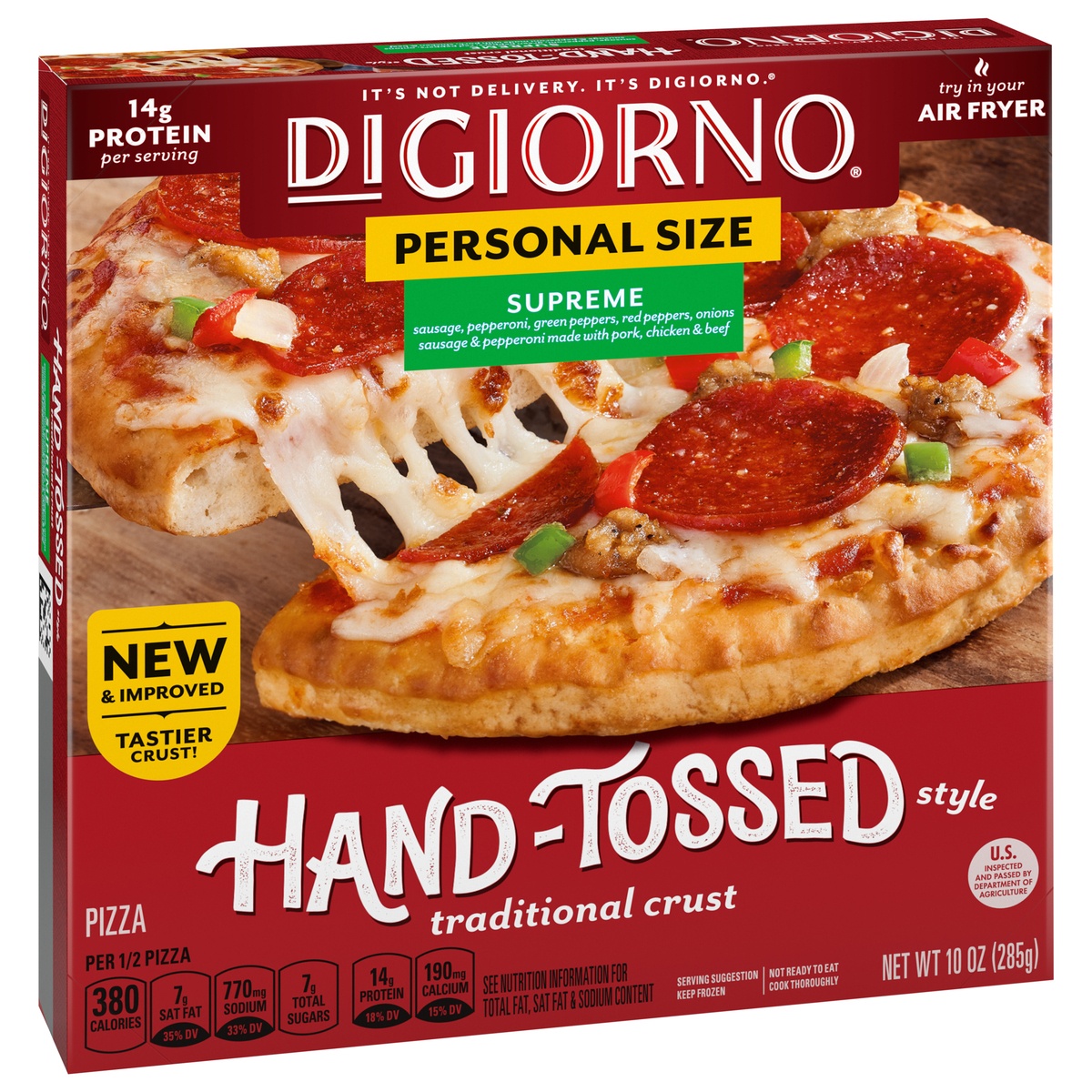 slide 2 of 11, DiGiorno Supreme Frozen Personal Pizza on a Traditional Crust, 10 oz