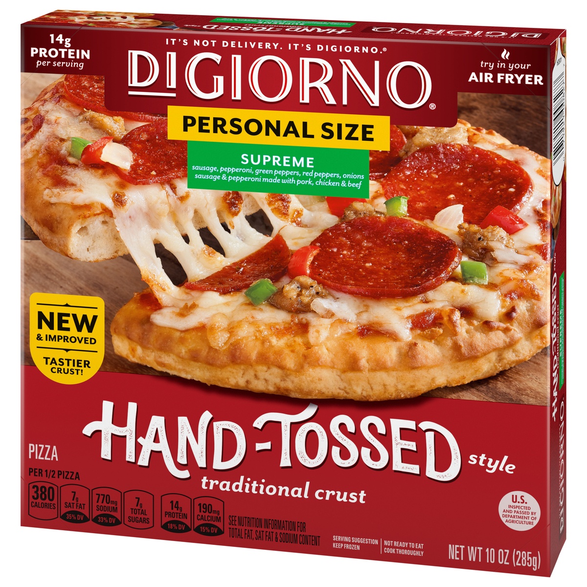 slide 3 of 11, DiGiorno Supreme Frozen Personal Pizza on a Traditional Crust, 10 oz