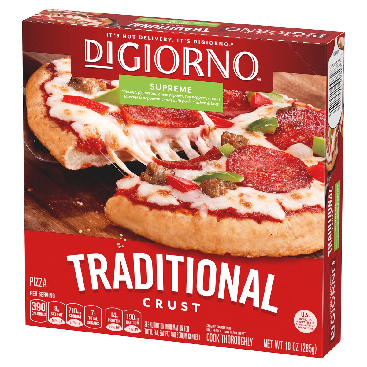 slide 13 of 13, DiGiorno Supreme Frozen Personal Pizza on a Hand-Tossed Style Traditional Crust, 10 oz