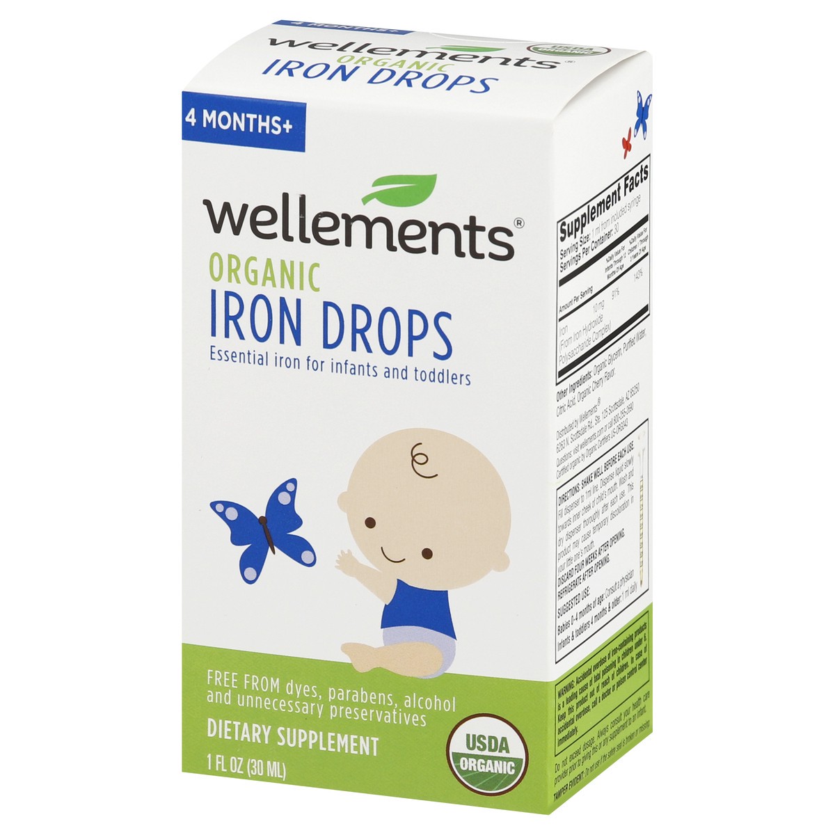 slide 5 of 9, Wellements Organic Iron Drops 1 oz, 1 oz