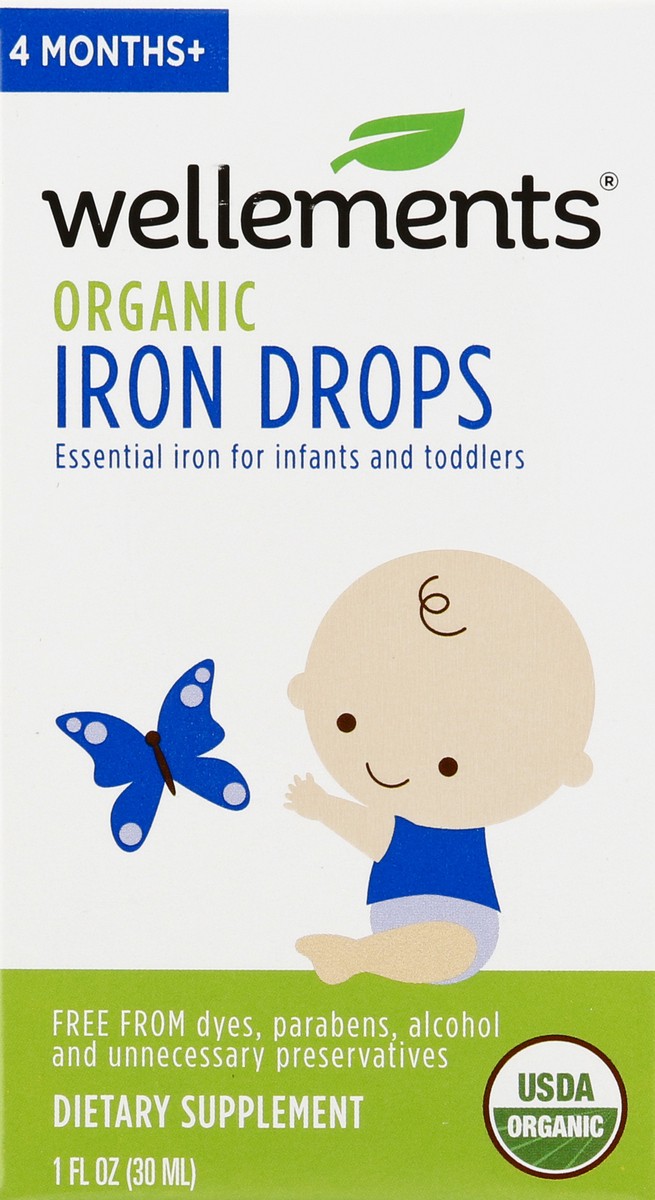 slide 6 of 9, Wellements Organic Iron Drops 1 oz, 1 oz