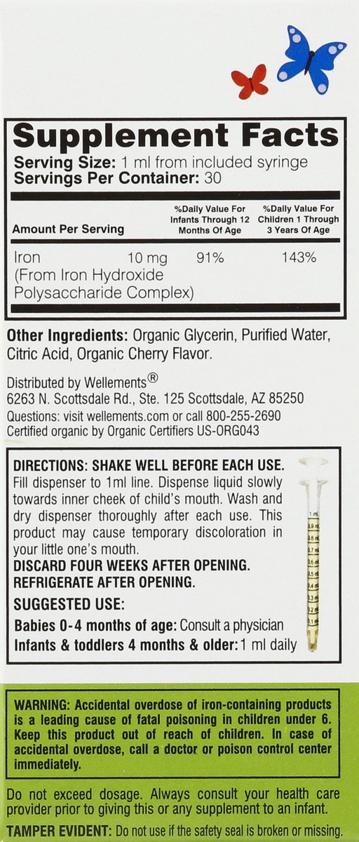 slide 4 of 9, Wellements Organic Iron Drops 1 oz, 1 oz