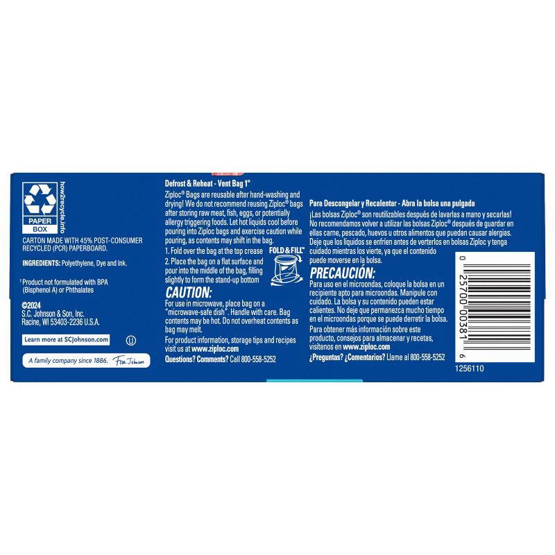 slide 12 of 13, Ziploc Quart Freezer Bags with Grip 'n Seal Technology - 38ct, 38 ct