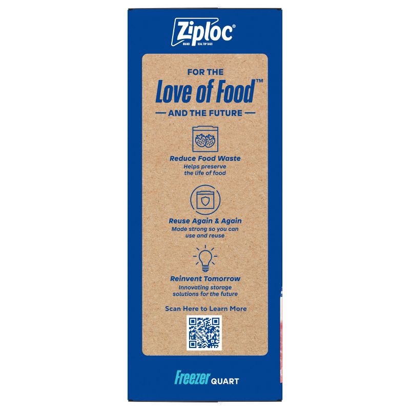 slide 13 of 13, Ziploc Quart Freezer Bags with Grip 'n Seal Technology - 38ct, 38 ct