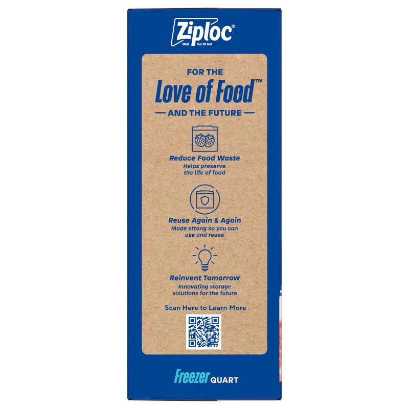 slide 13 of 13, Ziploc Quart Freezer Bags for Food Preservation and Meal Prep - 38ct, 38 ct