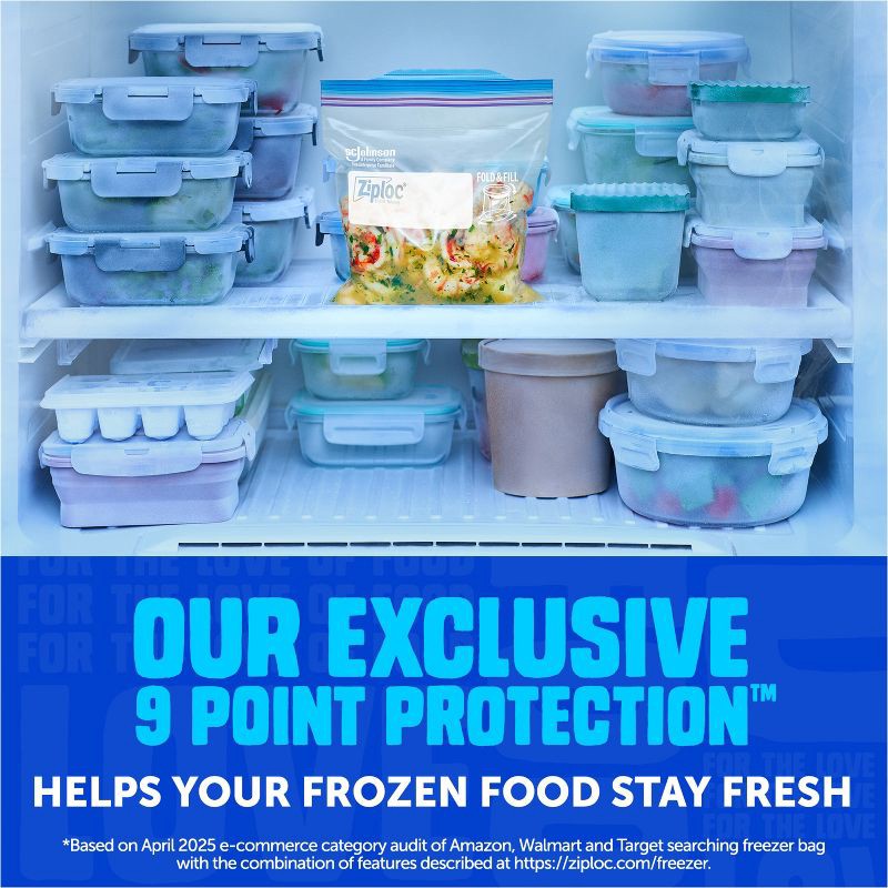 slide 5 of 13, Ziploc Quart Freezer Bags for Food Preservation and Meal Prep - 38ct, 38 ct