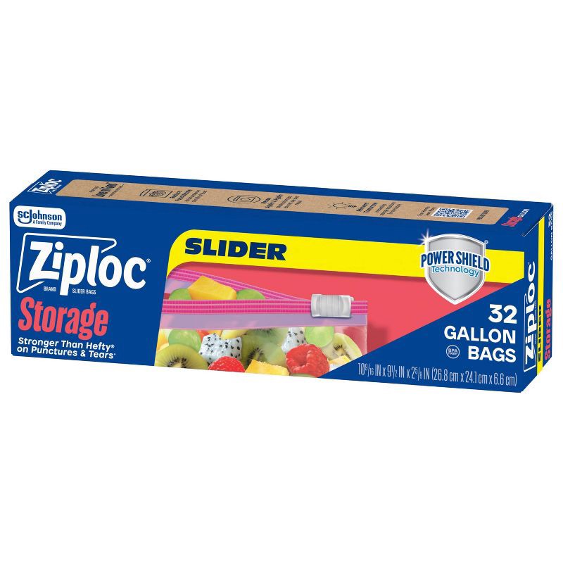 slide 11 of 12, Ziploc Slider Gallon Storage Bags with Power Shield Technology - 32ct, 32 ct