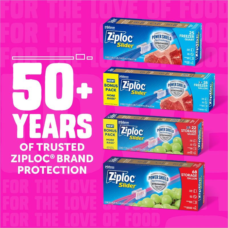slide 9 of 13, Ziploc Slider Gallon Storage Bags for Food Preservation and Meal Prep - 32ct, 32 ct